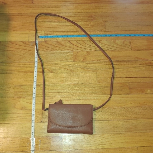 Fossil Brown Leather Sophia Wallet Crossbody Bag Removable Strap Convertible - Picture 5 of 15